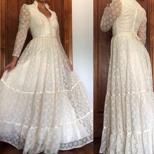 SOLD Gunne Sax Lace Prairie Dress